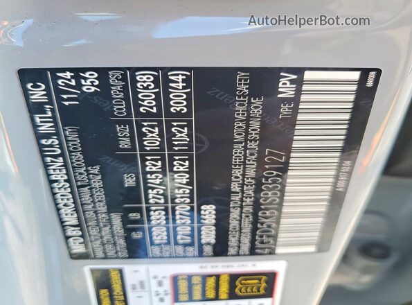 4JGFD5KB1SB359127 2025 MERCEDES-BENZ GLE Серый Панорамный вид салона 360°