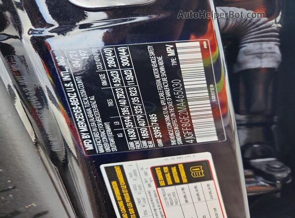 4JGFF8GE2MA465030 2021 MERCEDES-BENZ GLS Black Widok naklejki z numerem VIN
