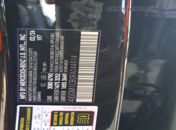 4JGGM1CB0RA044914 2024 MERCEDES-BENZ EQE Black Vista de la etiqueta del VIN