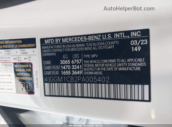 4JGGM1CB2PA005402 2023 MERCEDES-BENZ EQE 350 SUV White Vista del compartimento del motor