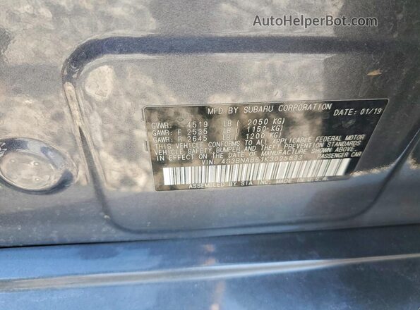 4S3BNAB61K3025833 2019 SUBARU LEGACY Серый Вид подкапотного пространства