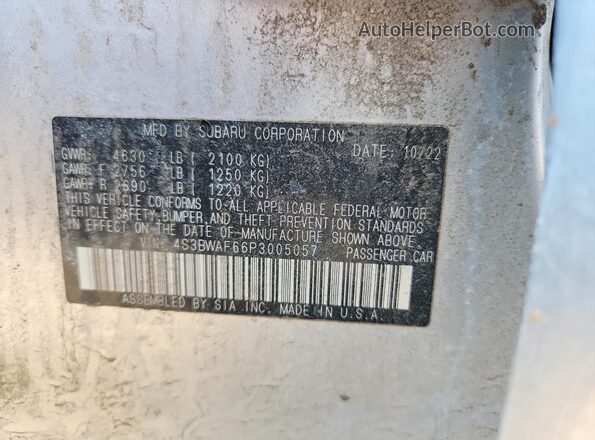 4S3BWAF66P3005057 2023 SUBARU LEGACY Silver ძრავის განყოფილების ხედი