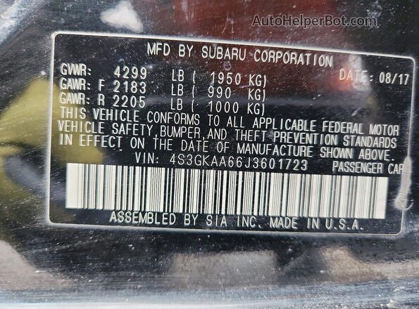 4S3GKAA66J3601723 2018 SUBARU IMPREZA Black Widok komory silnika
