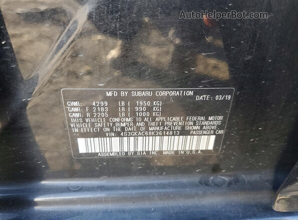 4S3GKAC68K3614813 2019 SUBARU IMPREZA Black Widok komory silnika