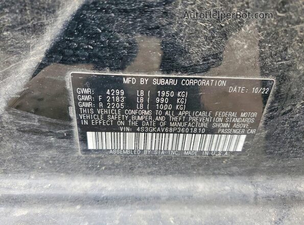 4S3GKAV68P3601810 2023 SUBARU IMPREZA Черный Вид подкапотного пространства