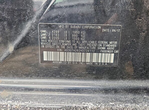4S3GTAD62H3734112 2017 SUBARU IMPREZA Черный Вид подкапотного пространства