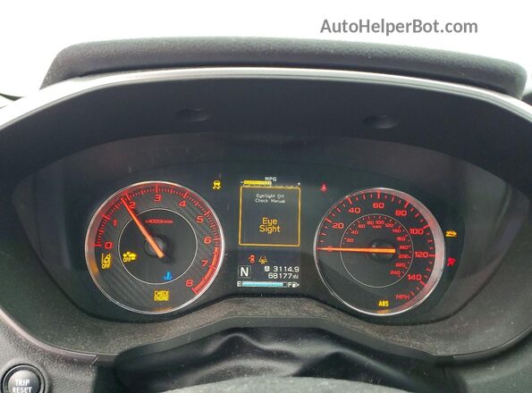 4S3GTAM65K3706005 2019 SUBARU IMPREZA Red Widok zestawu wskaźników