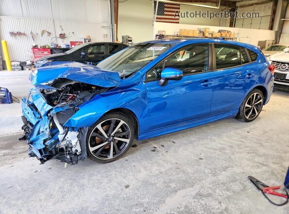 4S3GTAM68M3711525 2021 SUBARU IMPREZA Blue Առջևի ձախ երեք քառորդ տեսարան