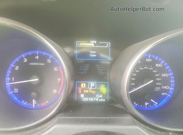 4S4BSANC2H3418724 2017 SUBARU OUTBACK Зеленый Вид щитка приборов