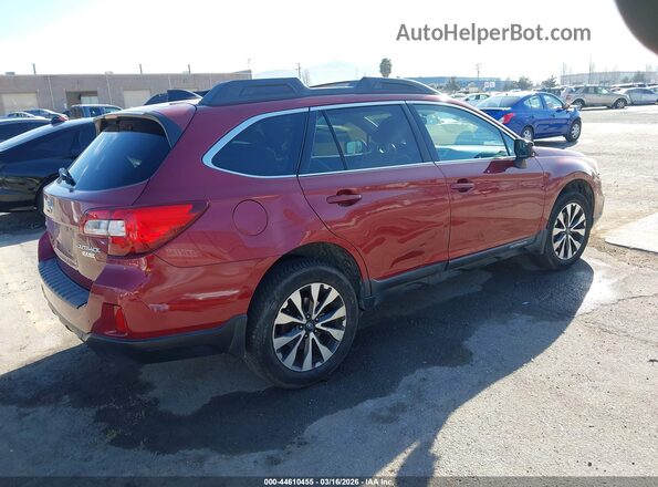 4S4BSANC5G3238104 2016 SUBARU OUTBACK Красный Задняя правая четверть