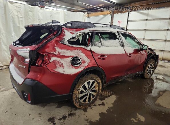 4S4BTAFC3M3142821 2021 SUBARU OUTBACK Темно-бордовый Задняя правая четверть