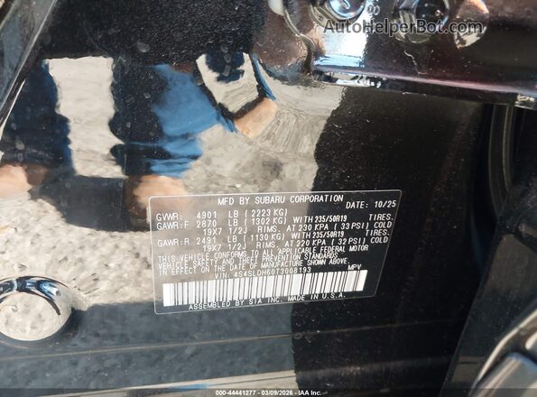 4S4SLDH60T3008193 2026 SUBARU FORESTER Черный Вид подкапотного пространства