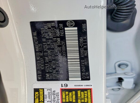 4T1DAACKXTU684291 2026 TOYOTA LE White Widok komory silnika