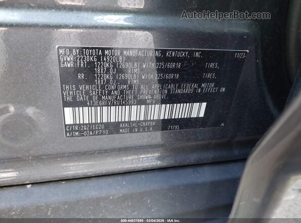 4T3E6RFV7RU145993 2024 TOYOTA RAV4 HYBRID Gray Widok komory silnika