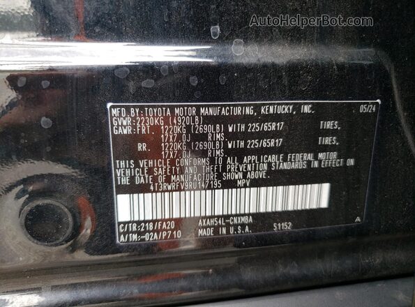 4T3RWRFV9RU147195 2024 TOYOTA RAV4 Черный Вид наклейки с VIN-кодом