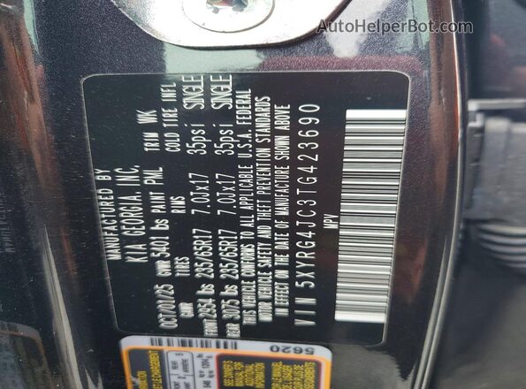 5XYRG4JC3TG423690 2026 KIA SORENTO Угольный Панорамный вид салона 360°