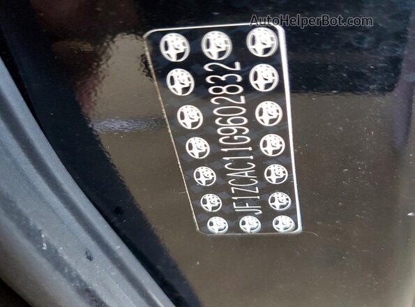 JF1ZCAC11G9602832 2016 SUBARU BRZ Black Widok naklejki z numerem VIN