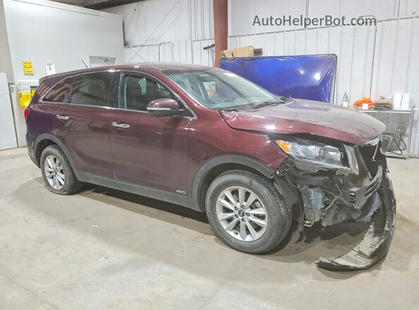 5XYPGDA30KG564383 2019 KIA SORENTO Бордовый Вид спереди