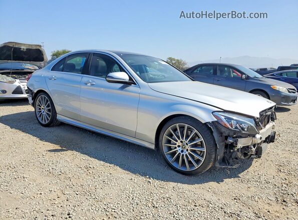 55SWF4JB3JU235154 2018 MERCEDES-BENZ C Silver Delantero derecho