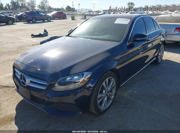 55SWF4JB7JU252510 2018 MERCEDES-BENZ C-CLASS Dark Blue Передняя левая четверть