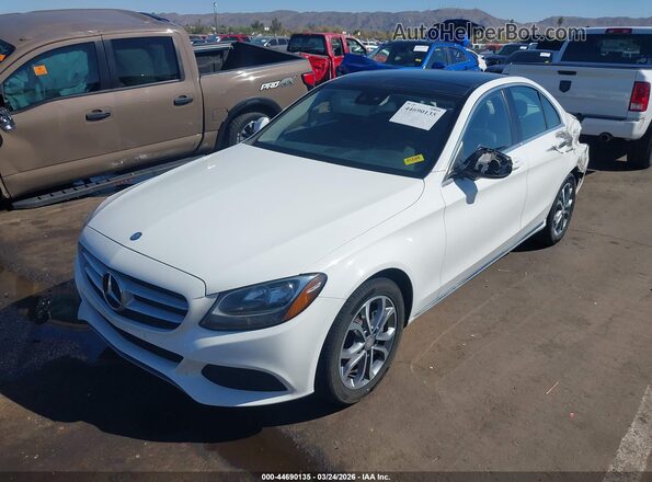 55SWF4KB0GU145600 2016 MERCEDES-BENZ C-CLASS White წინა მარცხენა ხედი სამი მეოთხედიდან