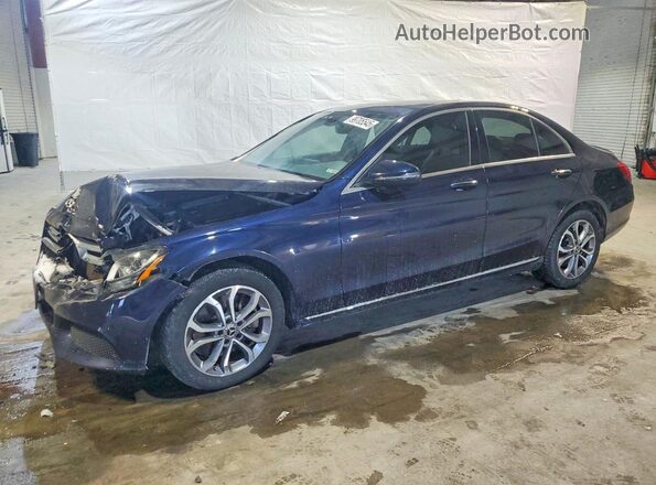 55SWF4KB1JU257166 2018 MERCEDES-BENZ C Синий Передняя левая четверть