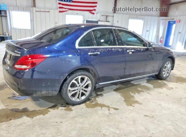 55SWF4KB1JU257166 2018 MERCEDES-BENZ C Синий Задняя правая четверть