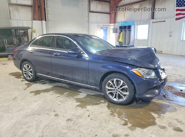 55SWF4KB1JU257166 2018 MERCEDES-BENZ C Синий Передняя правая четверть