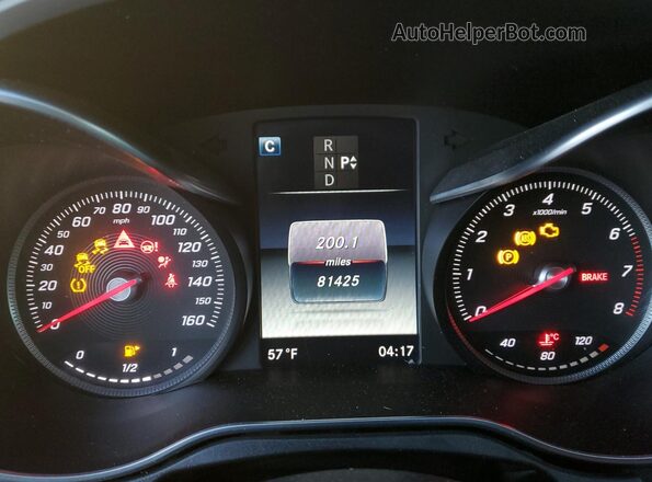 55SWF4KB2HU187235 2017 MERCEDES-BENZ C White Вид щитка приладів