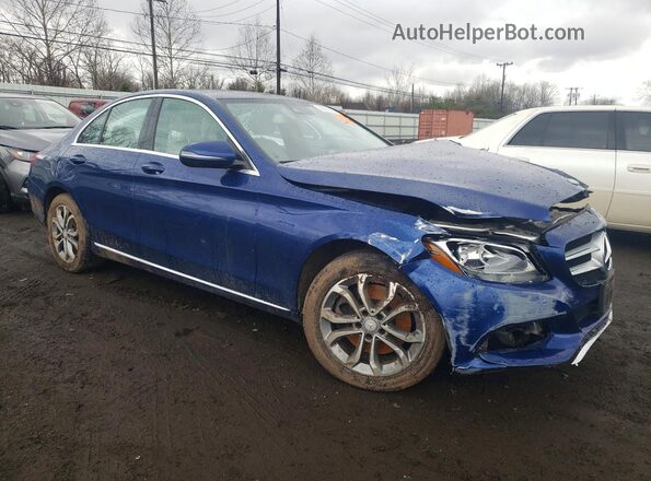 55SWF4KB2HU202137 2017 MERCEDES-BENZ C Blue Առջևի աջ
