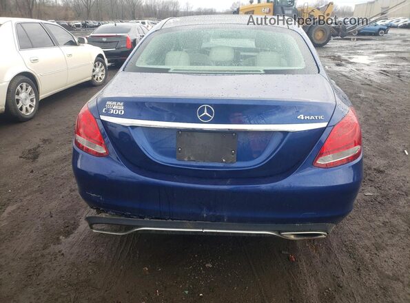 55SWF4KB2HU202137 2017 MERCEDES-BENZ C Blue Հետևի տեսք
