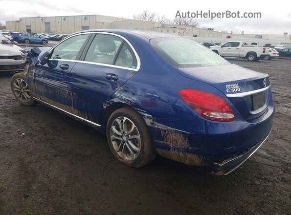 55SWF4KB2HU202137 2017 MERCEDES-BENZ C Blue Հետևի ձախ