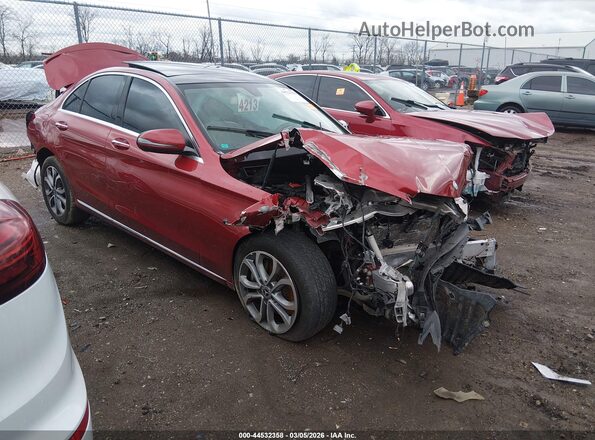 55SWF4KB2HU228690 2017 MERCEDES-BENZ C-CLASS Red Front right