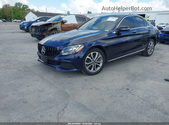 55SWF4KB3HU216502 2017 MERCEDES-BENZ C-CLASS Blue Передня ліва чверть