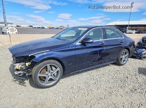 55SWF4KB6GU147397 2016 MERCEDES-BENZ C Blue Front left