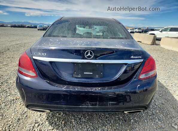 55SWF4KB6GU147397 2016 MERCEDES-BENZ C Blue Rear view