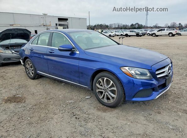 55SWF4KB7JU261416 2018 MERCEDES-BENZ C Синий Передняя правая четверть