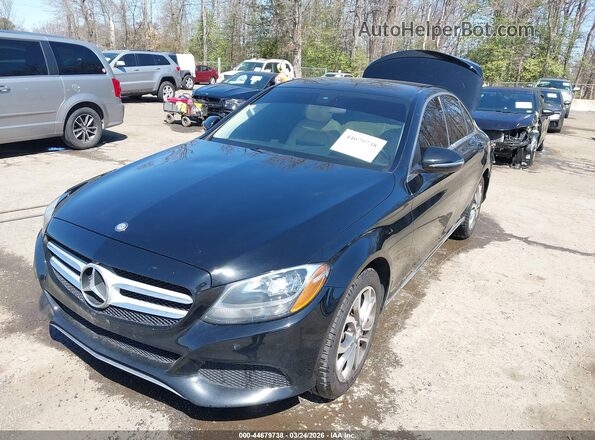 55SWF4KBXGU102642 2016 MERCEDES-BENZ C-CLASS Black Առջևի ձախ երեք քառորդ տեսարան