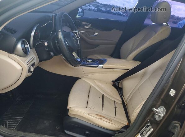 55SWF4KBXHU184034 2017 MERCEDES-BENZ C Brown Widok wnętrza z przodu