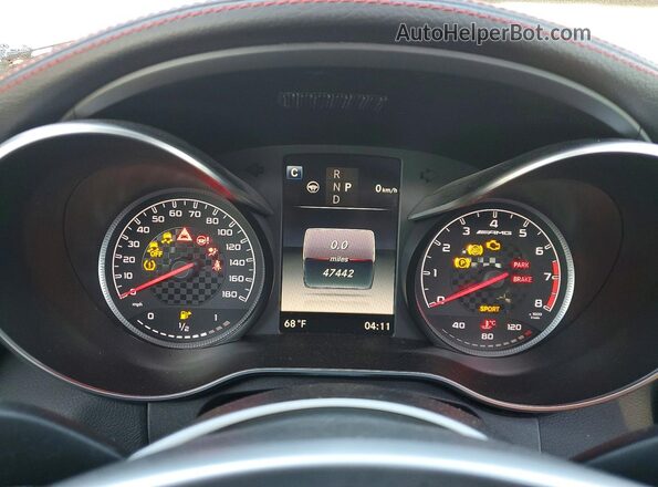 55SWF6EB3HU215020 2017 MERCEDES-BENZ C Gray ხელსაწყოთა პანელის ხედი
