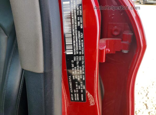 ZASFAKAN1J7B98357 2018 ALFA ROMEO STELVIO Red Widok wnętrza 360 stopni