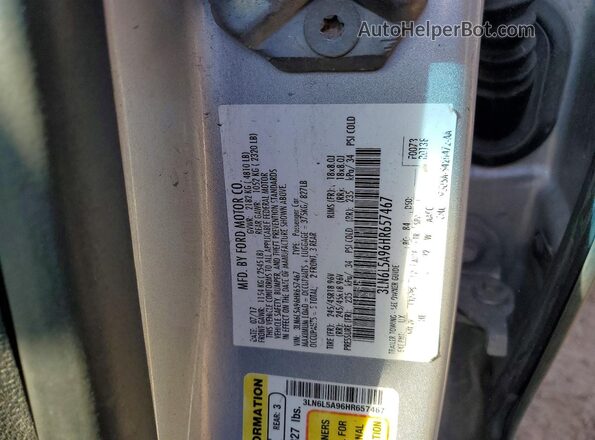 3LN6L5A96HR657467 2017 LINCOLN MKZ Серебряный Вид наклейки с VIN-кодом