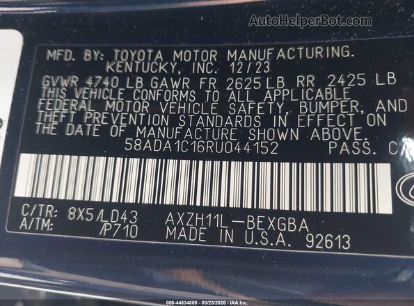 58ADA1C16RU044152 2024 LEXUS ES 300H Blue Widok komory silnika