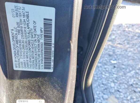 5FNRL6H60PB035563 2023 HONDA ODYSSEY Серый Вид наклейки с VIN-кодом