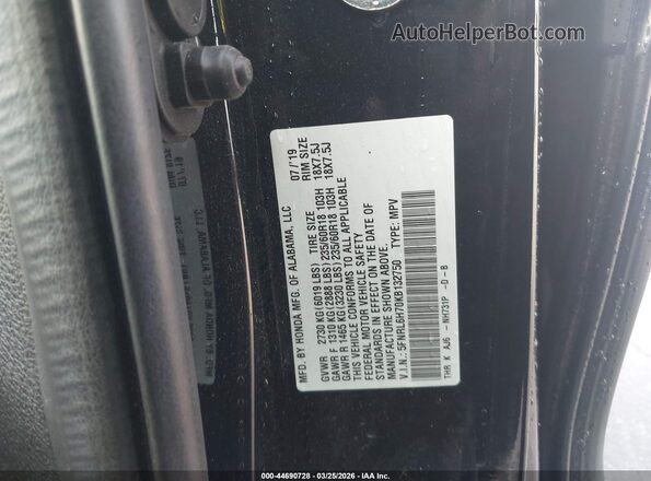 5FNRL6H70KB132750 2019 HONDA ODYSSEY Black Widok komory silnika