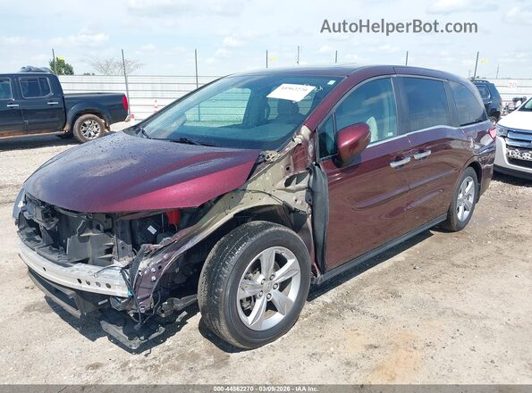 5FNRL6H75KB011650 2019 HONDA ODYSSEY Maroon Vista tres cuartos delantera izquierda