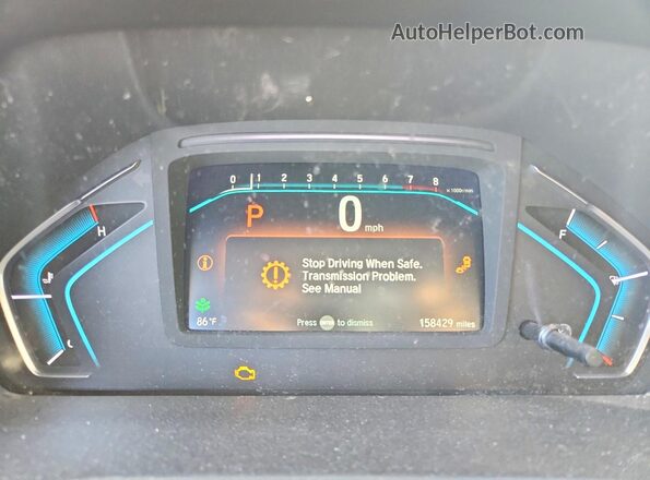 5FNRL6H75KB017674 2019 HONDA ODYSSEY Gray Widok zestawu wskaźników