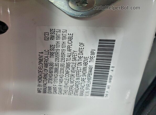 5FNRL6H80PB044491 2023 HONDA ODYSSEY Белый Вид подкапотного пространства