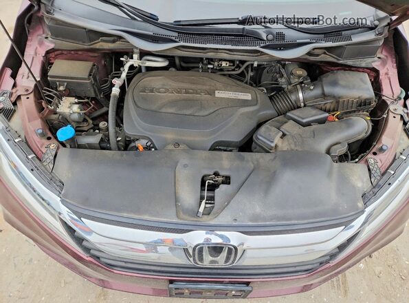 5FNRL6H91KB021397 2019 HONDA ODYSSEY Burgundy Vista del compartimento del motor