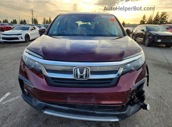 5FNYF5H35KB045646 2019 HONDA PILOT Бордовый Вид спереди